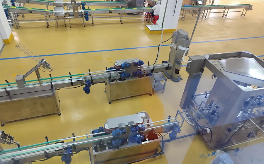 Food production line in a factory